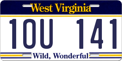 WV license plate 1OU141