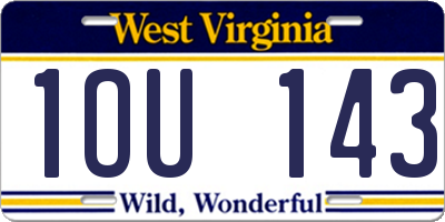 WV license plate 1OU143