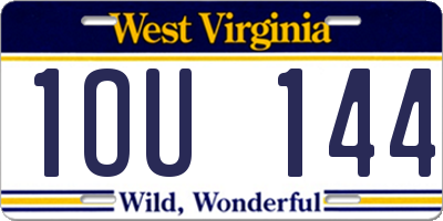 WV license plate 1OU144