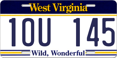 WV license plate 1OU145