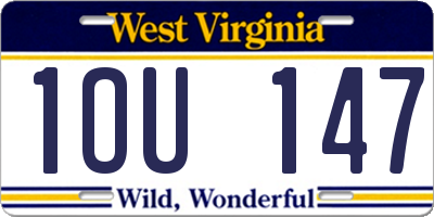 WV license plate 1OU147