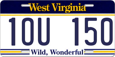 WV license plate 1OU150