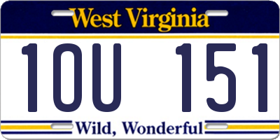 WV license plate 1OU151