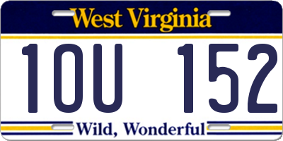 WV license plate 1OU152