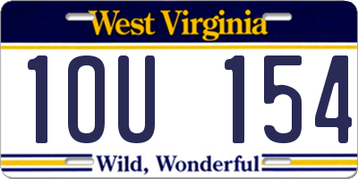 WV license plate 1OU154