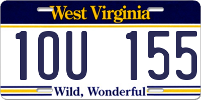 WV license plate 1OU155