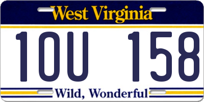 WV license plate 1OU158