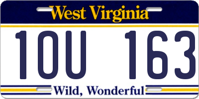 WV license plate 1OU163