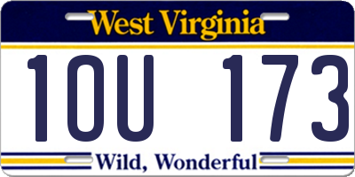 WV license plate 1OU173