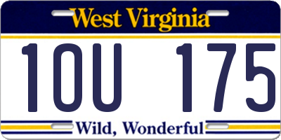 WV license plate 1OU175