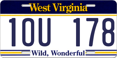 WV license plate 1OU178