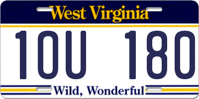 WV license plate 1OU180