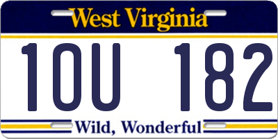 WV license plate 1OU182
