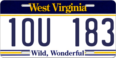 WV license plate 1OU183
