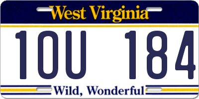 WV license plate 1OU184