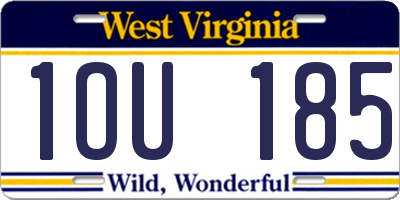 WV license plate 1OU185