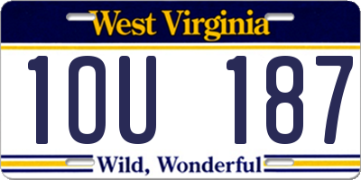 WV license plate 1OU187