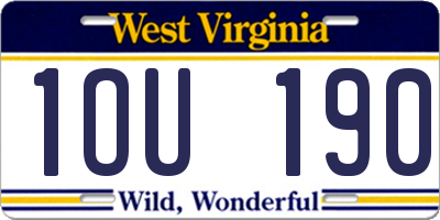 WV license plate 1OU190