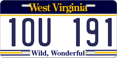 WV license plate 1OU191