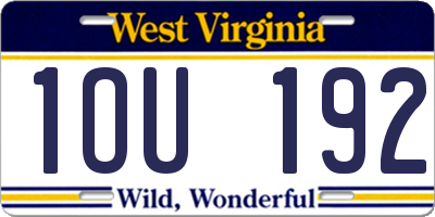 WV license plate 1OU192