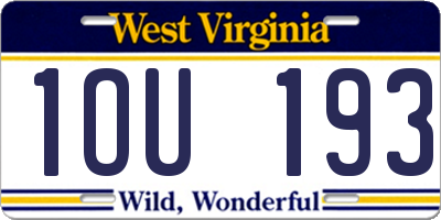 WV license plate 1OU193