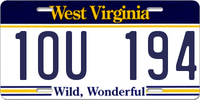 WV license plate 1OU194