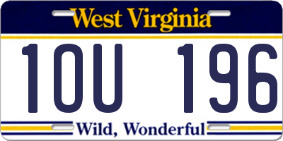 WV license plate 1OU196