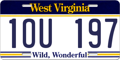 WV license plate 1OU197