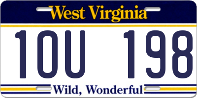 WV license plate 1OU198