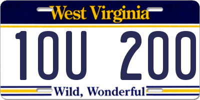 WV license plate 1OU200