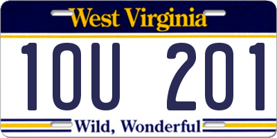 WV license plate 1OU201