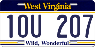 WV license plate 1OU207