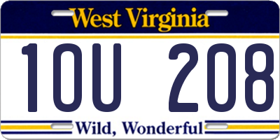 WV license plate 1OU208