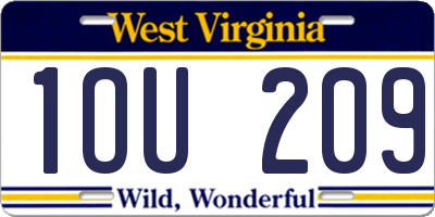 WV license plate 1OU209