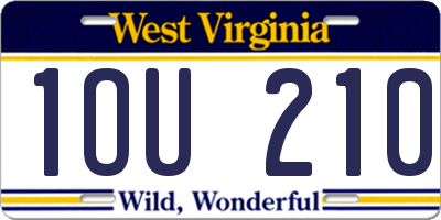 WV license plate 1OU210