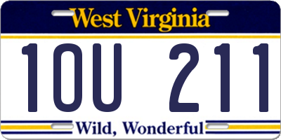 WV license plate 1OU211