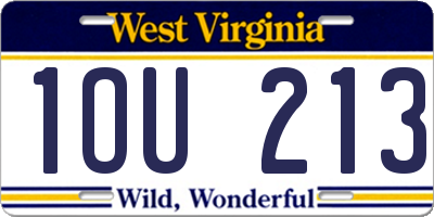 WV license plate 1OU213