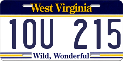 WV license plate 1OU215