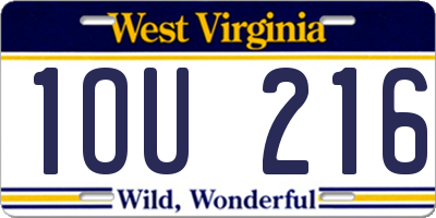 WV license plate 1OU216