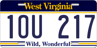 WV license plate 1OU217