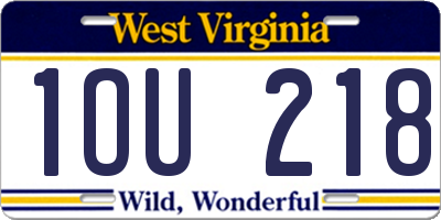 WV license plate 1OU218