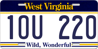 WV license plate 1OU220