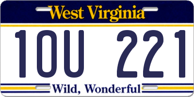 WV license plate 1OU221