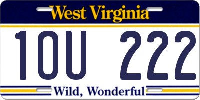 WV license plate 1OU222