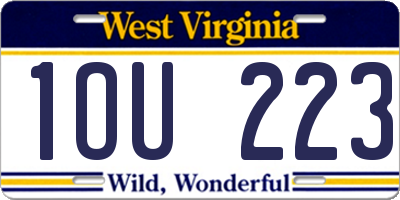 WV license plate 1OU223