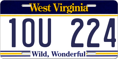 WV license plate 1OU224