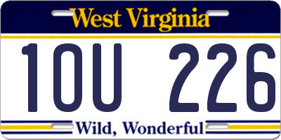 WV license plate 1OU226