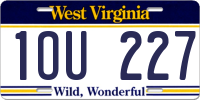 WV license plate 1OU227