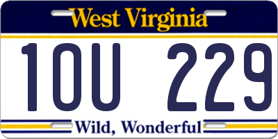 WV license plate 1OU229