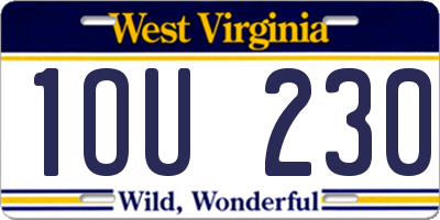 WV license plate 1OU230